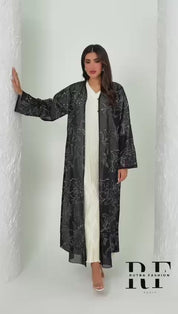 R132 Spanking Black  Abaya Set