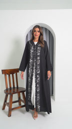 R194 Black elegant  Abaya Set