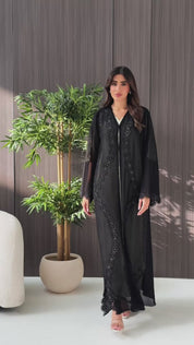 R242 Black Elegant summer Abaya Collection