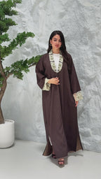 R315 Francy Dantel with coat Model Abaya