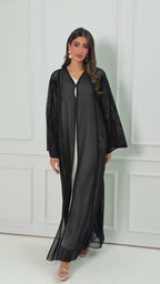 R173  Black  Classic summer wear  Abaya Set