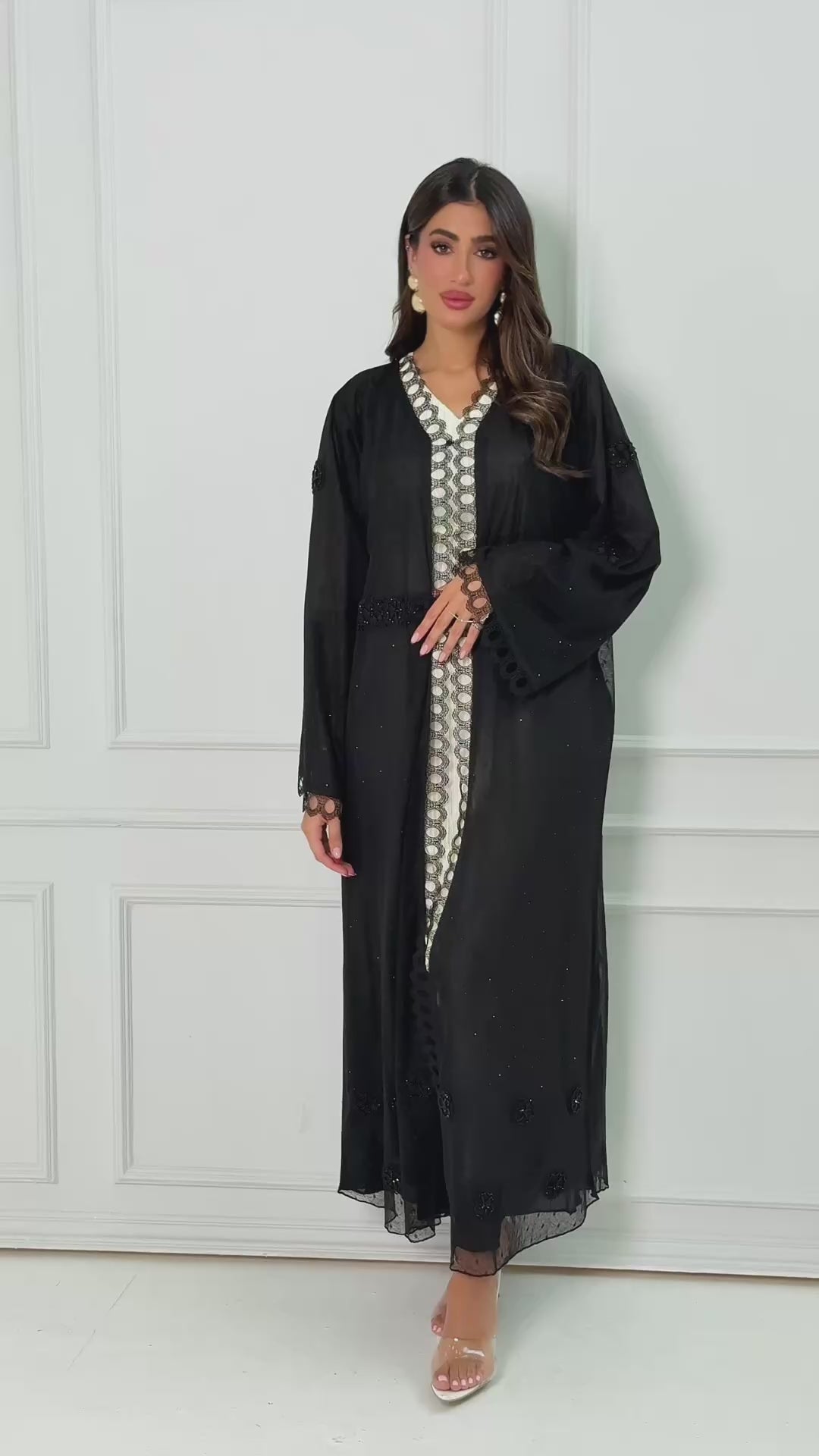 R186 Black Summer collection Abaya Set
