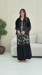 R262  party and Wedding Black Abaya