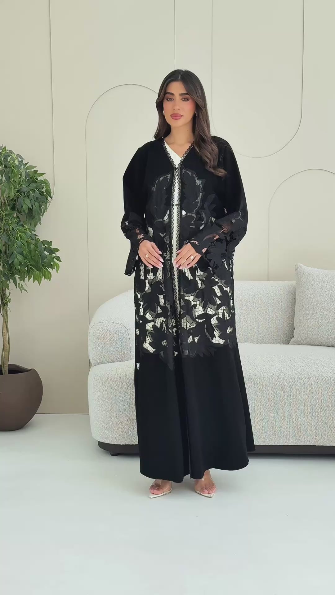 R262  party and Wedding Black Abaya