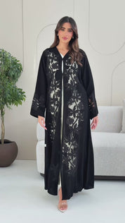 R234  Black Dantel Summer Collection Abaya