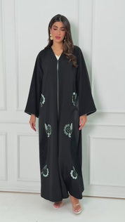 R187 Black Summer collection Abaya Set