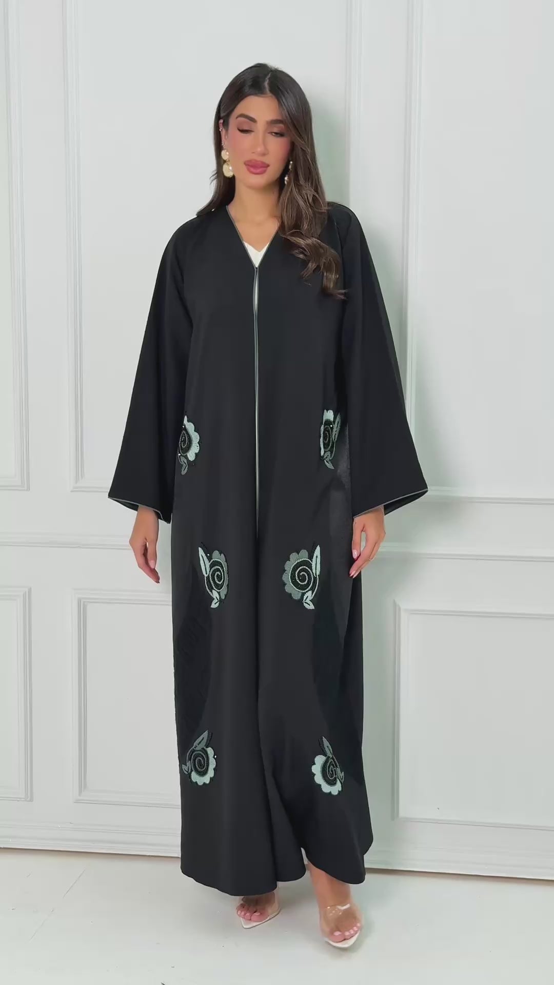 R187 Black Summer collection Abaya Set