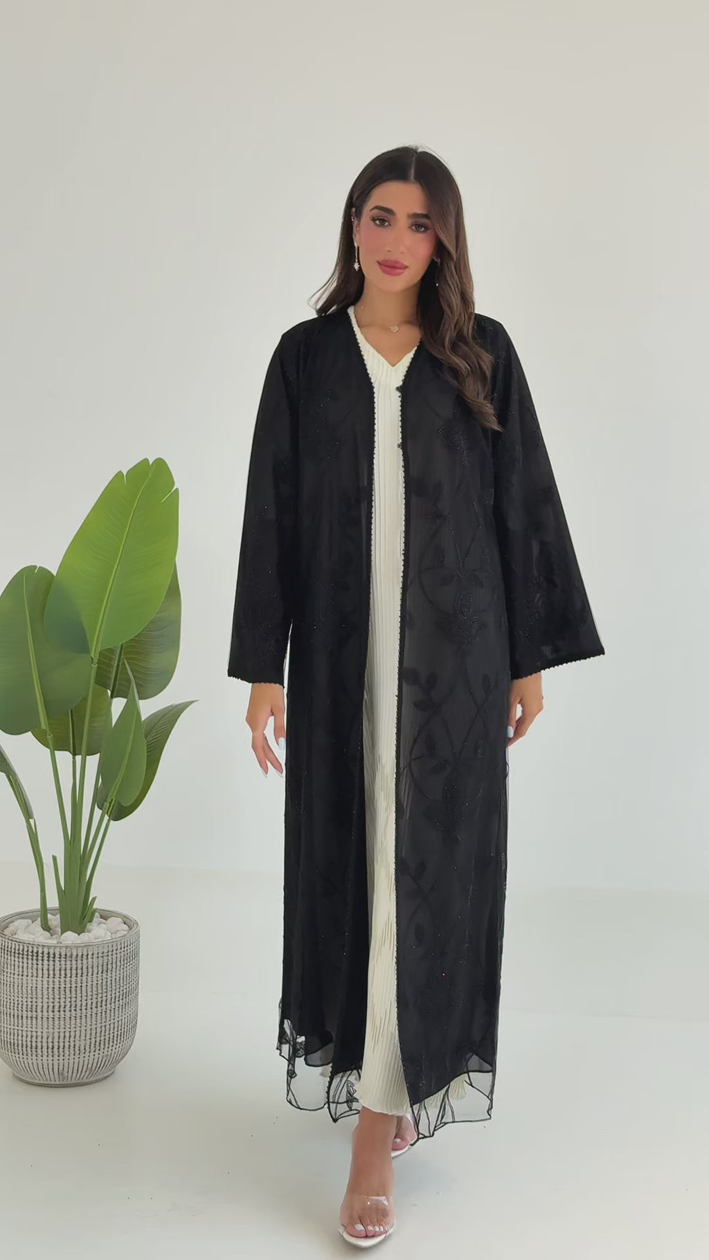 R120 Black Abaya Set