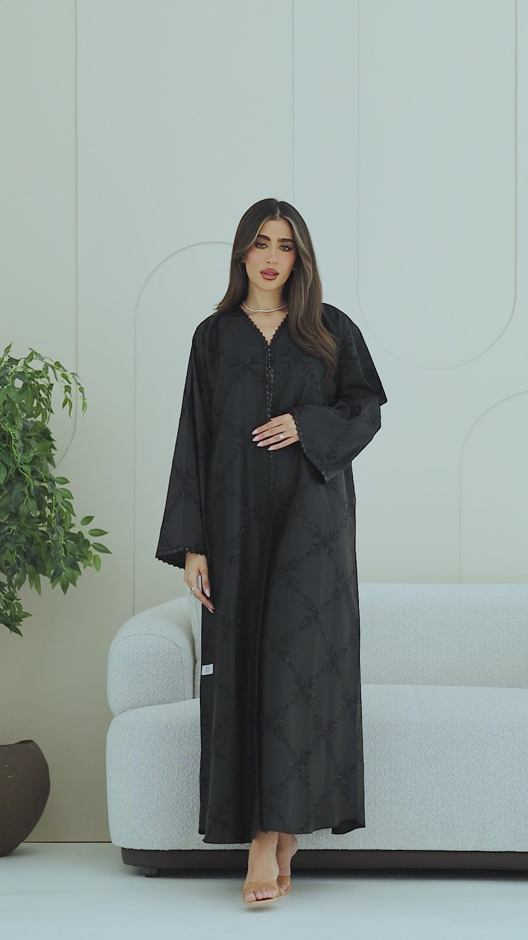 R277 |  Luxury  – Floral Embroidery  Abaya