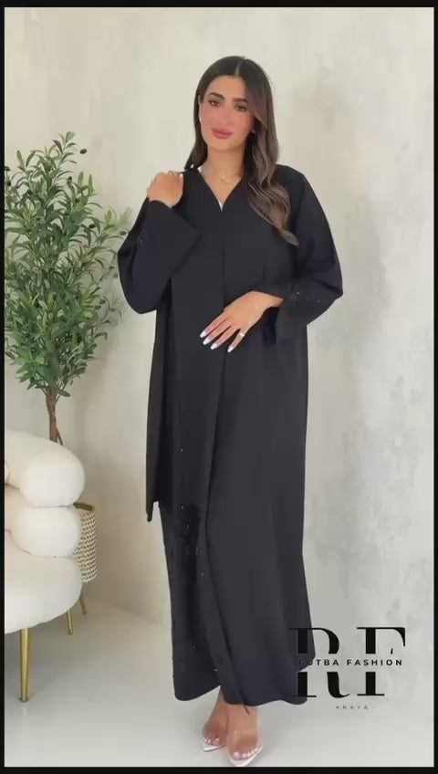 R125 Black  Abaya Set