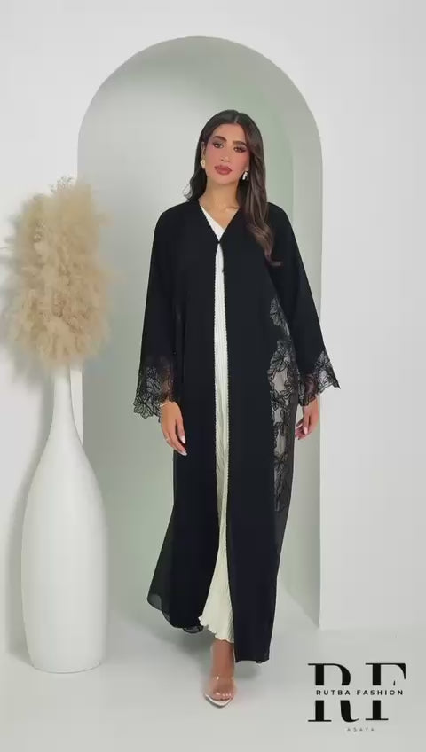 R161 Black Summer collection Abaya Set