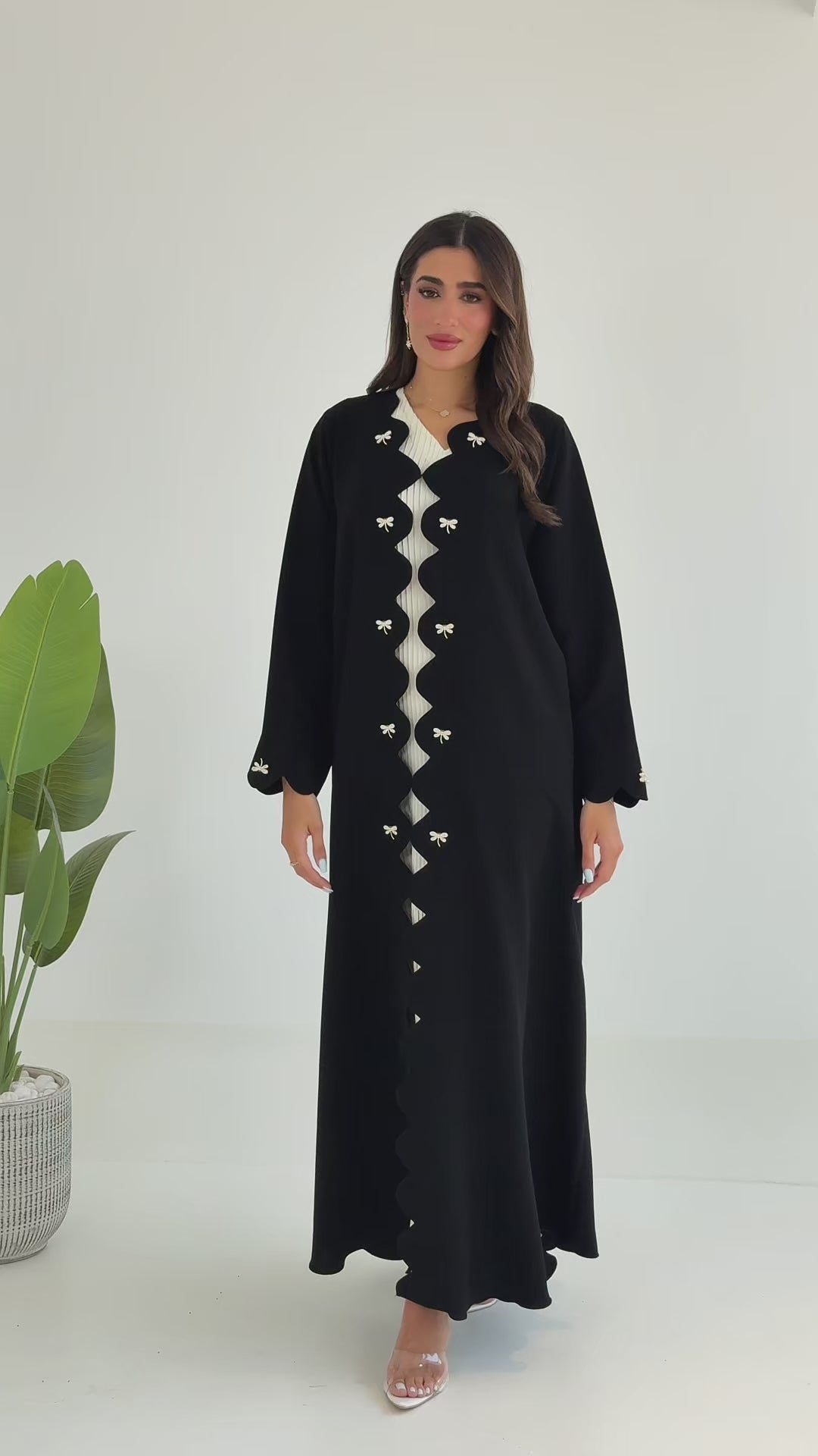 R107  Readymade Black Abaya Set