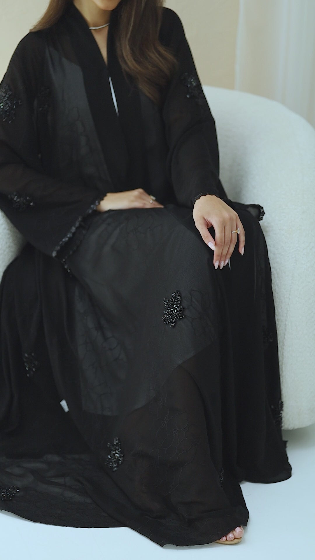 R288 | Elegant Korean Babul Chiffon Abaya