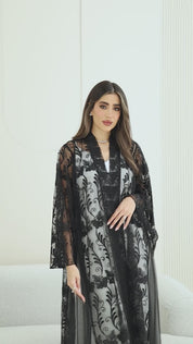 R269  Arabian Model Black Stone Work Abaya