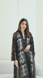 R269  Arabian Model Black Stone Work Abaya
