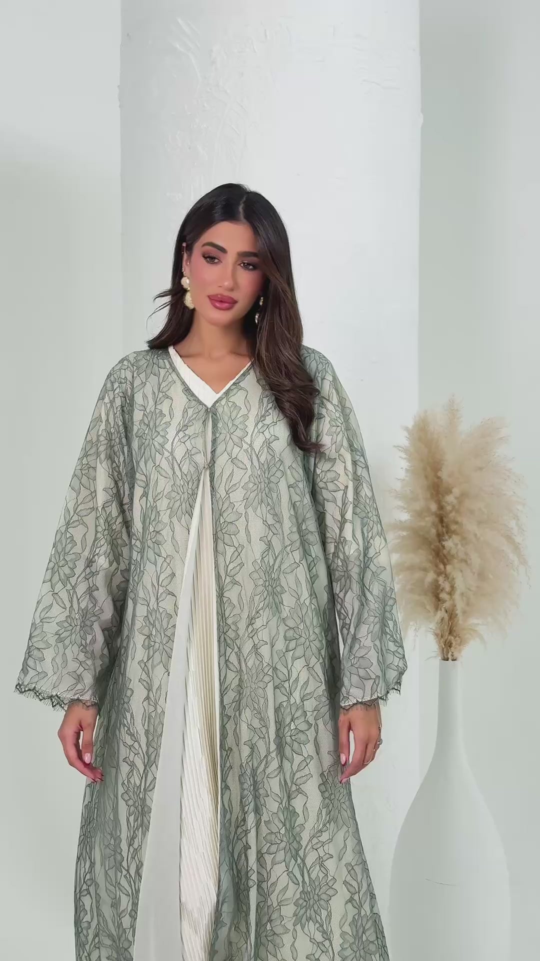 R168 Dantel Summer wear Abaya Set