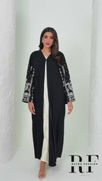 R136 Casual wear Black   Abaya Set