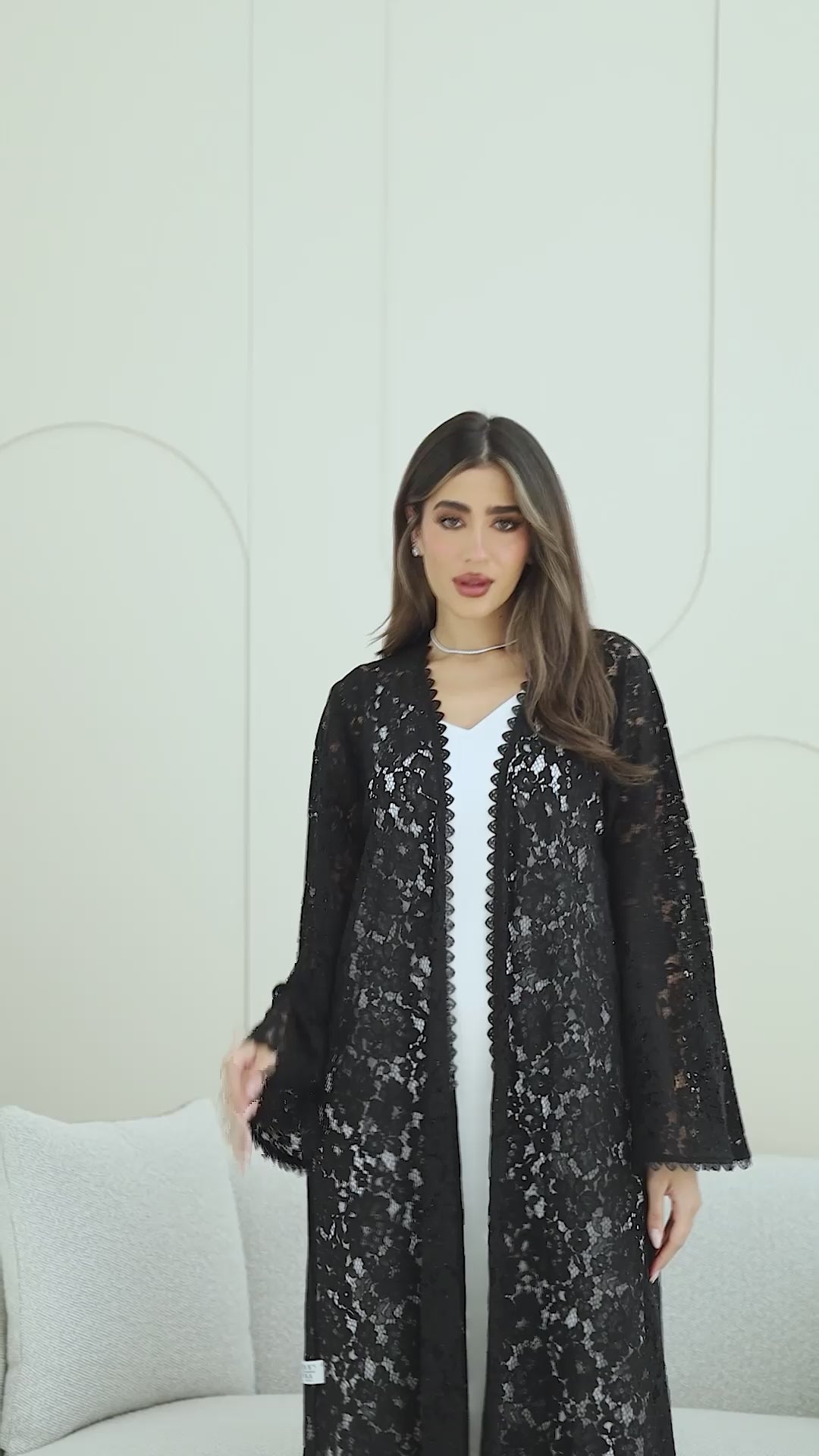 R266 3D Rose Flower Abaya