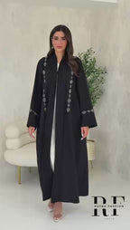 R126 Black classic Abaya Set
