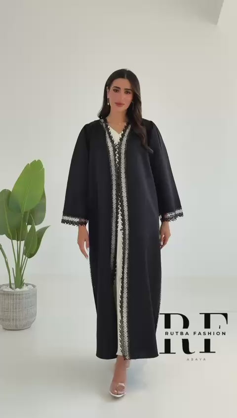 R121 Black  Abaya Set