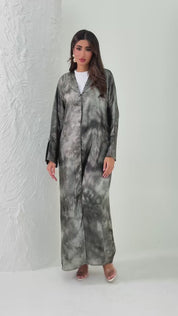 R191 Classic  Grey Summer Abaya Set