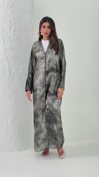R191 Classic  Grey Summer Abaya Set