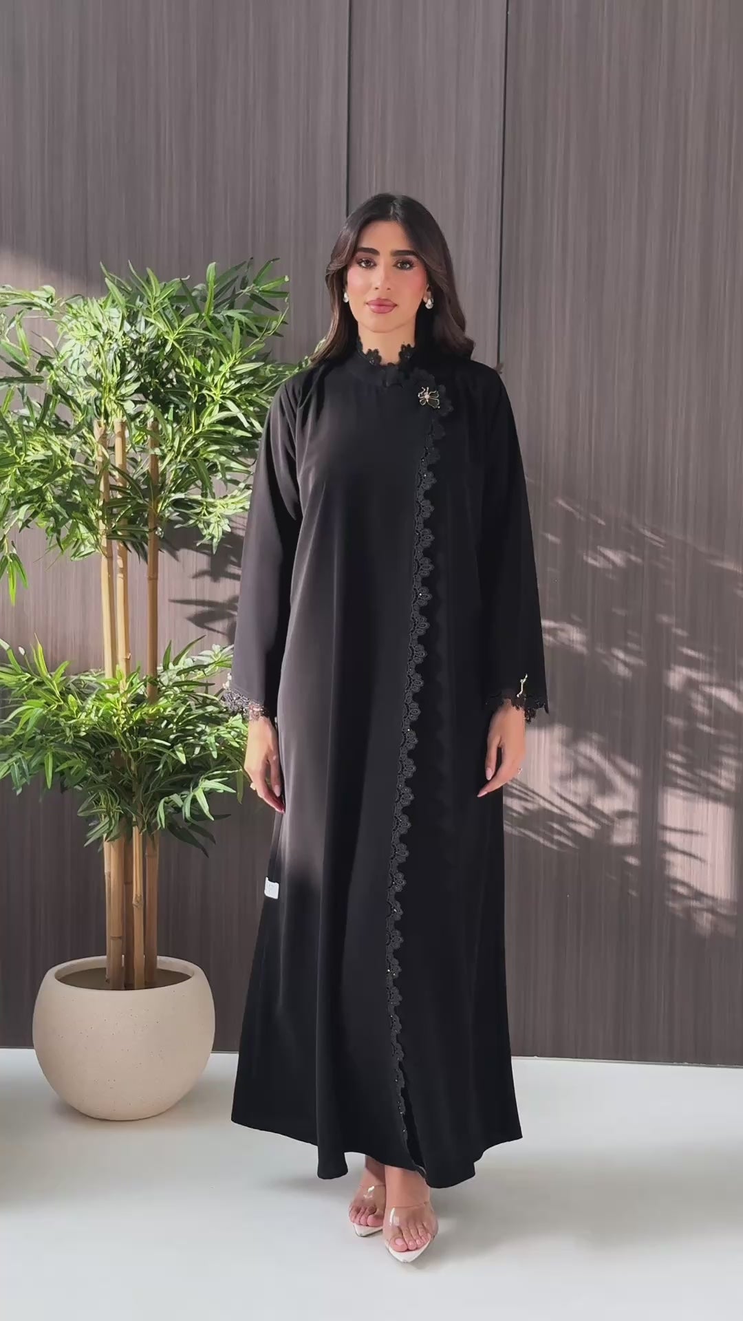 R241 Black Elegant Eid collection abaya set