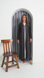 R193 Black elegant  Abaya Set
