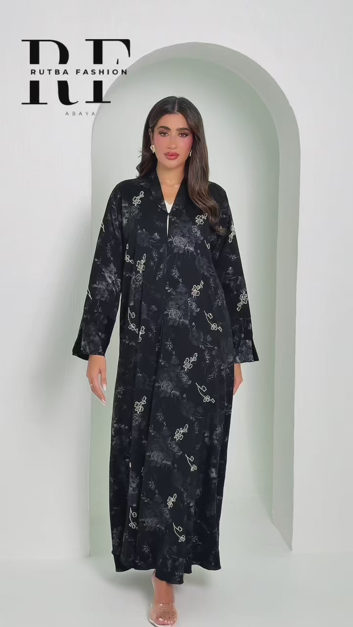 R158 Travel Wear  Black  Abaya Set