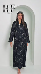 R158 Travel Wear  Black  Abaya Set