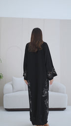 R280 | Abaya – Flower Laser Cut with Embellishments