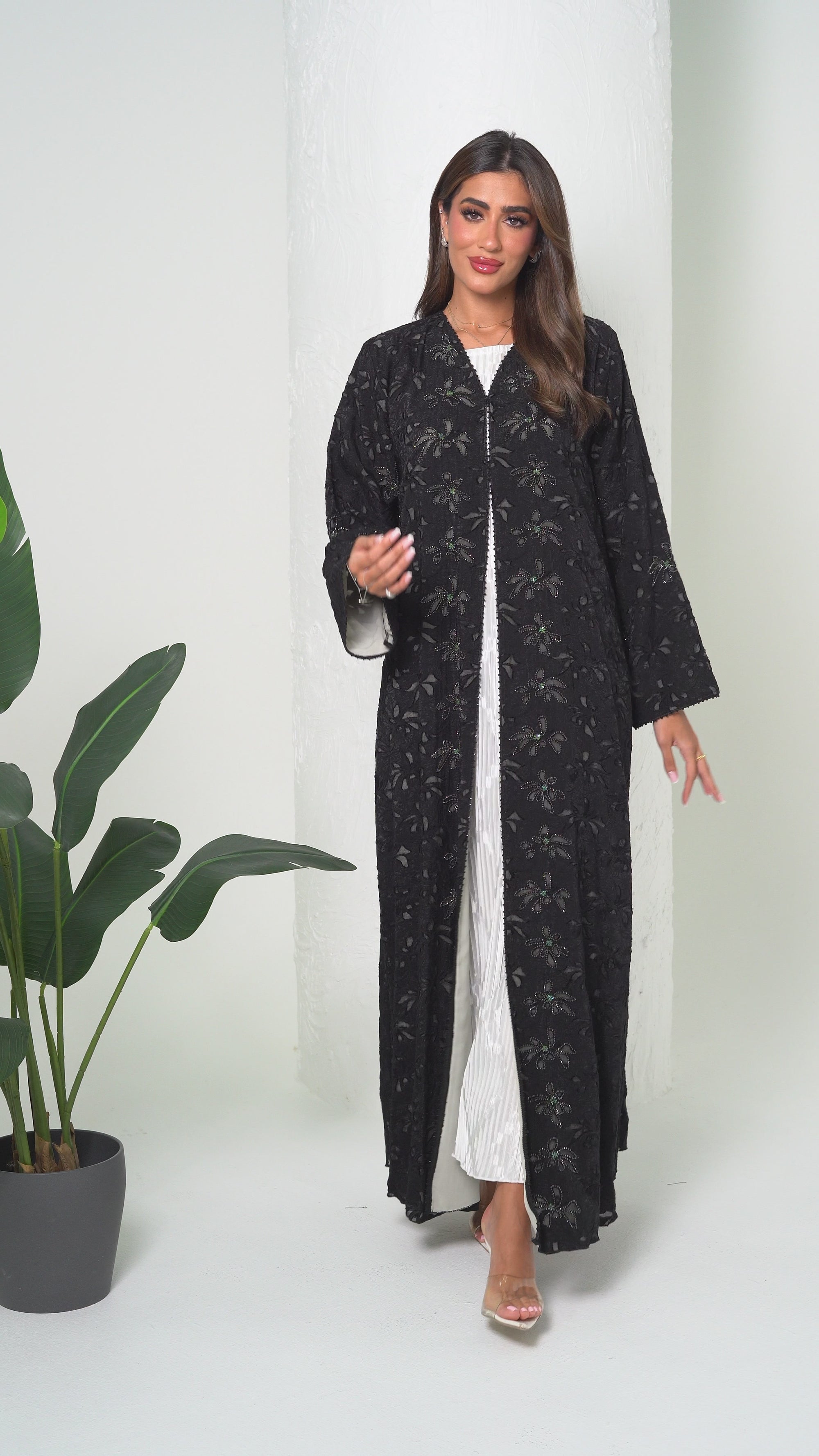R210  Black  Classic  Abaya Set