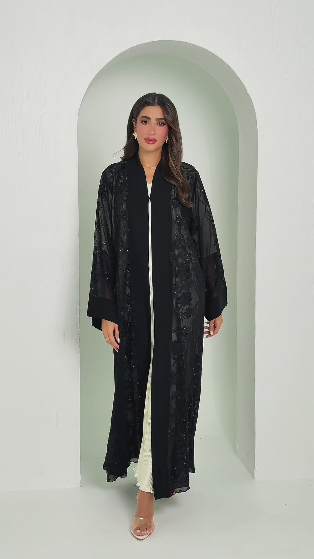 R147 Black Summer collection Abaya Set