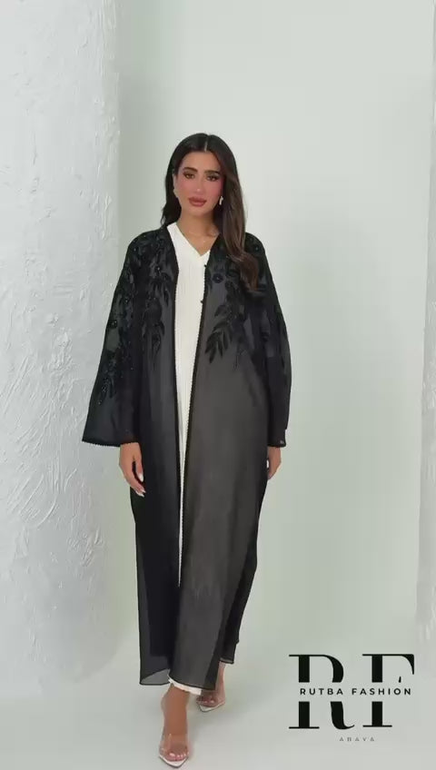 R146 Black Summer collection Abaya Set