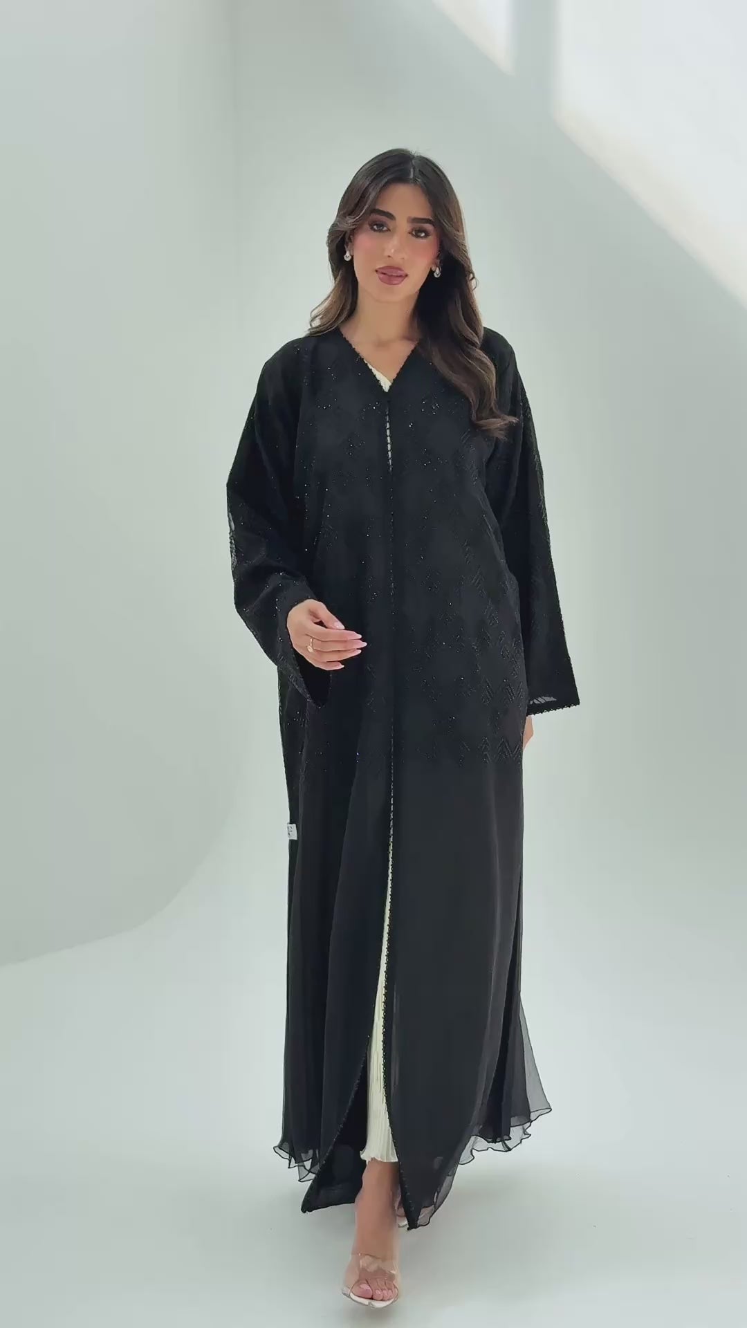 R256 Black Abaya set For Eid Collection