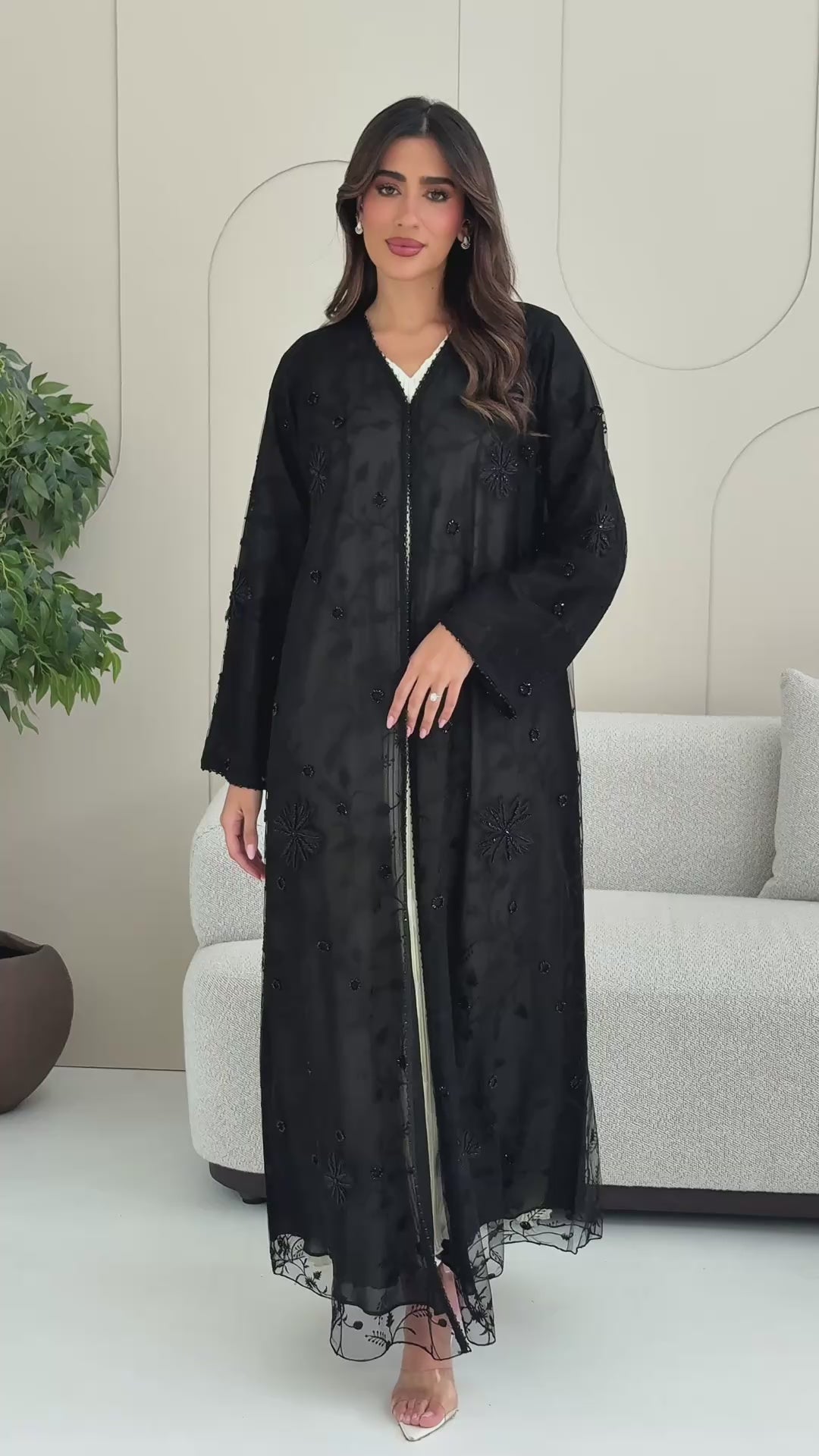 R247 Classic Black Abaya  Set