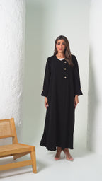 R205  Black Classic  Abaya Set