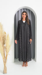 R201 Black Laser Cut Dantil Abaya Set