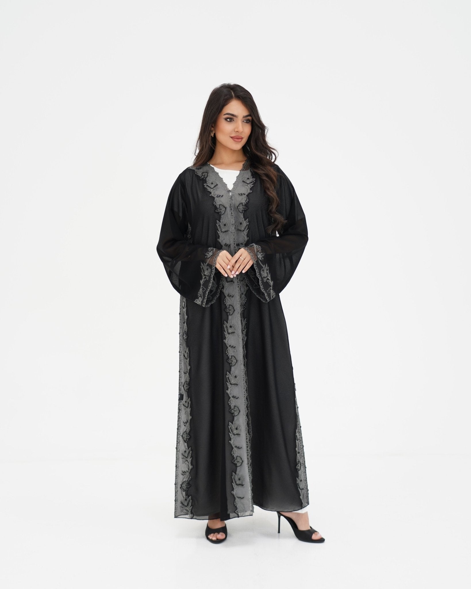 R 330 Black Embroidered Abaya Abaya for Women UAE – Abaya – Rutba Fashion Abaya