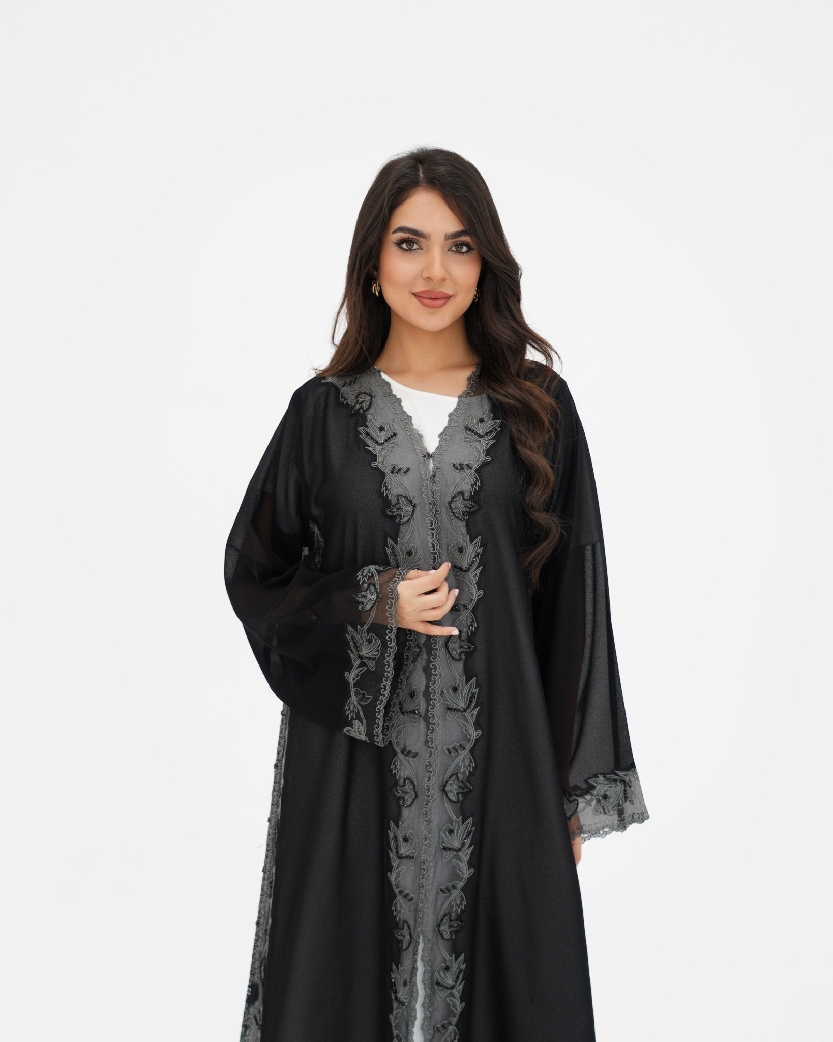 R 330 Black Embroidered Abaya Abaya for Women UAE – Abaya – Rutba Fashion Abaya
