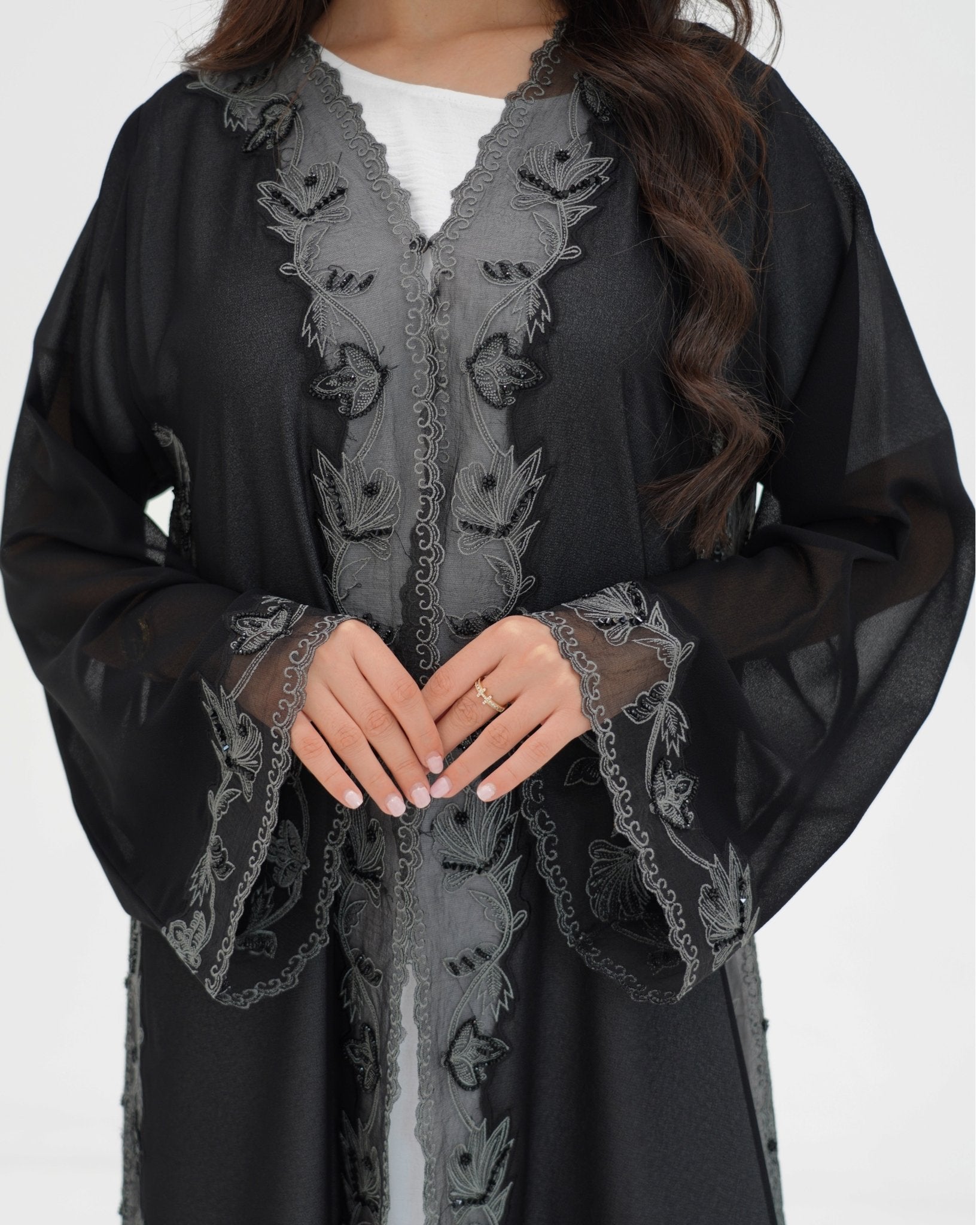 R 330 Black Embroidered Abaya Abaya for Women UAE – Abaya – Rutba Fashion Abaya