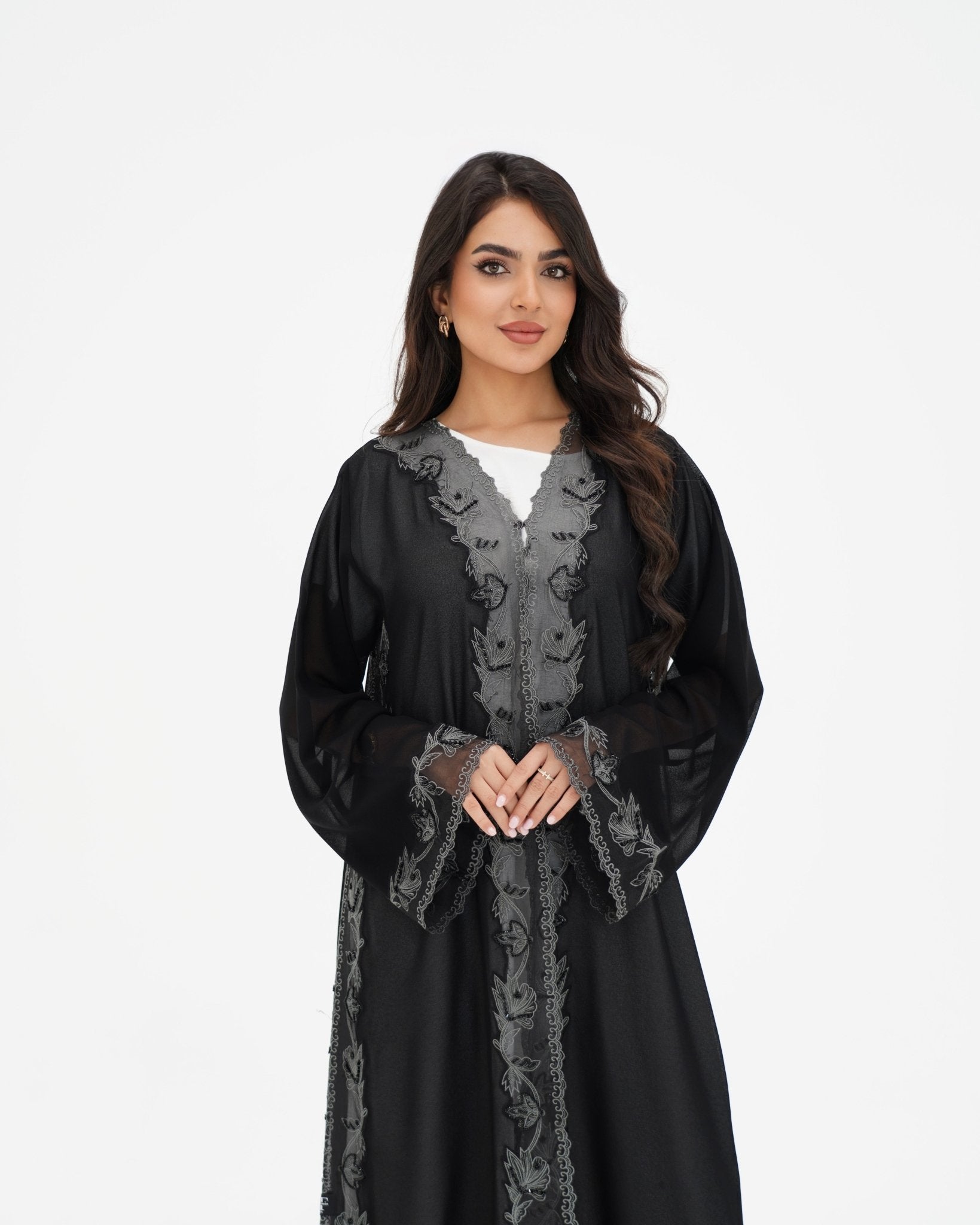 R 330 Black Embroidered Abaya Abaya for Women UAE – Abaya – Rutba Fashion Abaya