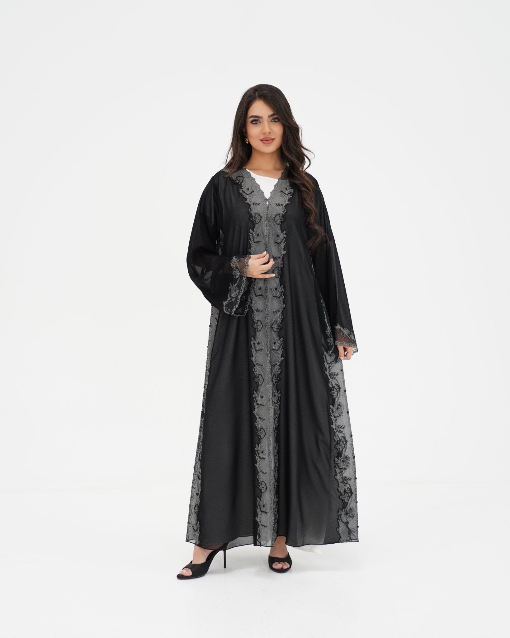 R 330 Black Embroidered Abaya Abaya for Women UAE – Abaya – Rutba Fashion Abaya