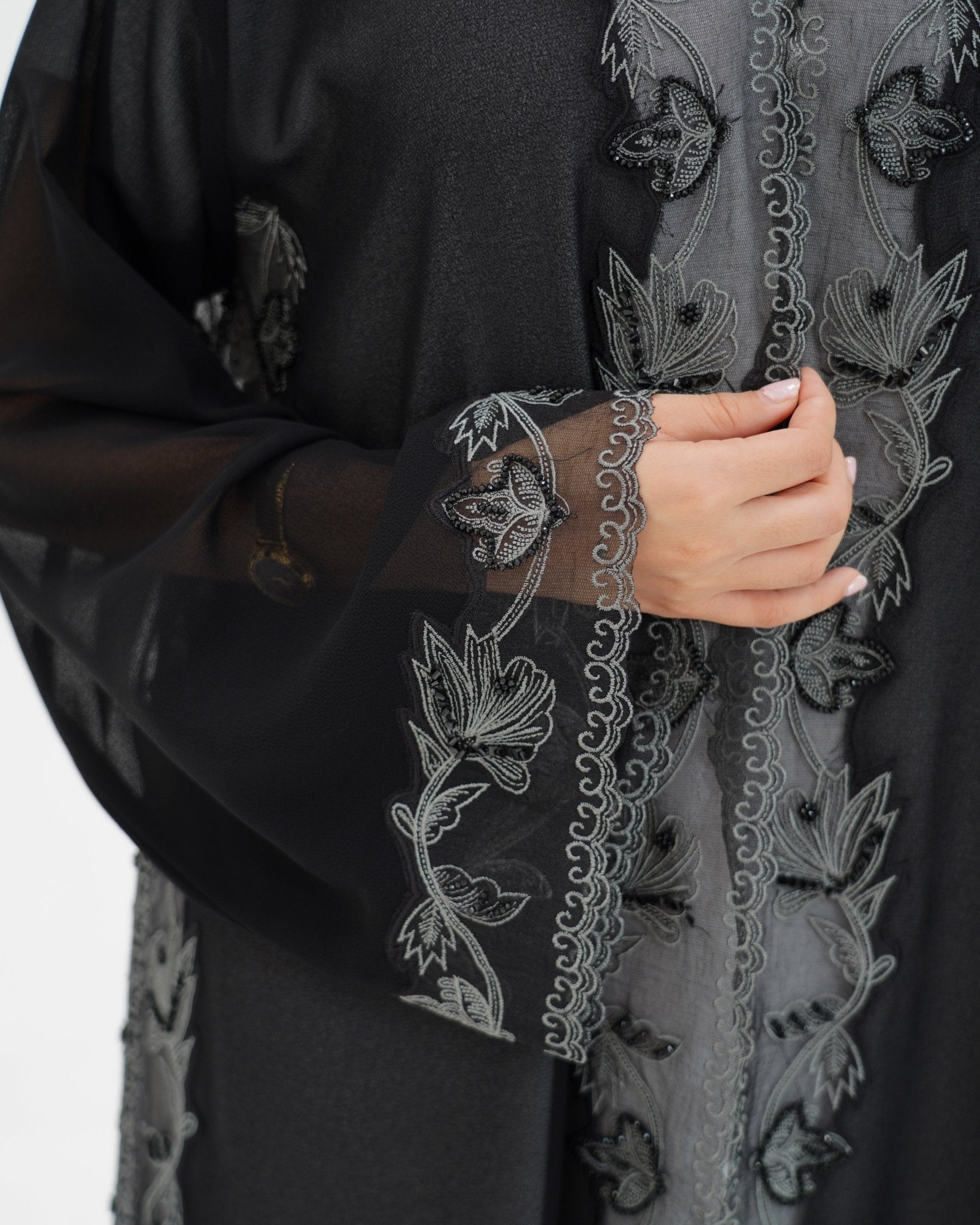 R 330 Black Embroidered Abaya Abaya for Women UAE – Abaya – Rutba Fashion Abaya