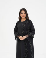 R 331 Black 3D Floral Lace Abaya Abaya for Women UAE – Abaya – Rutba Fashion Abaya