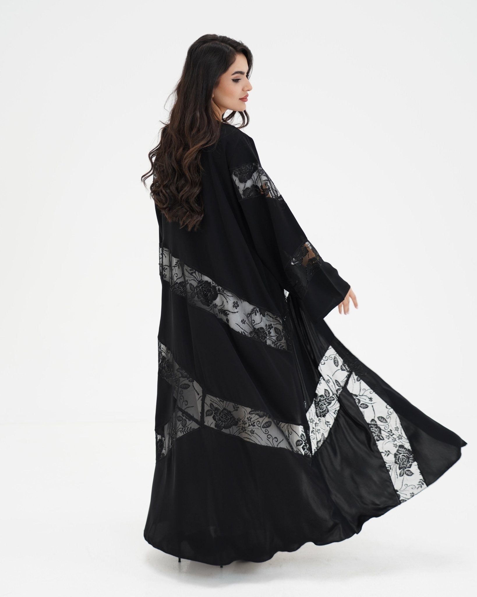 R 332 Black Beaded Abaya Abaya for Women UAE – Abaya – Rutba Fashion Abaya