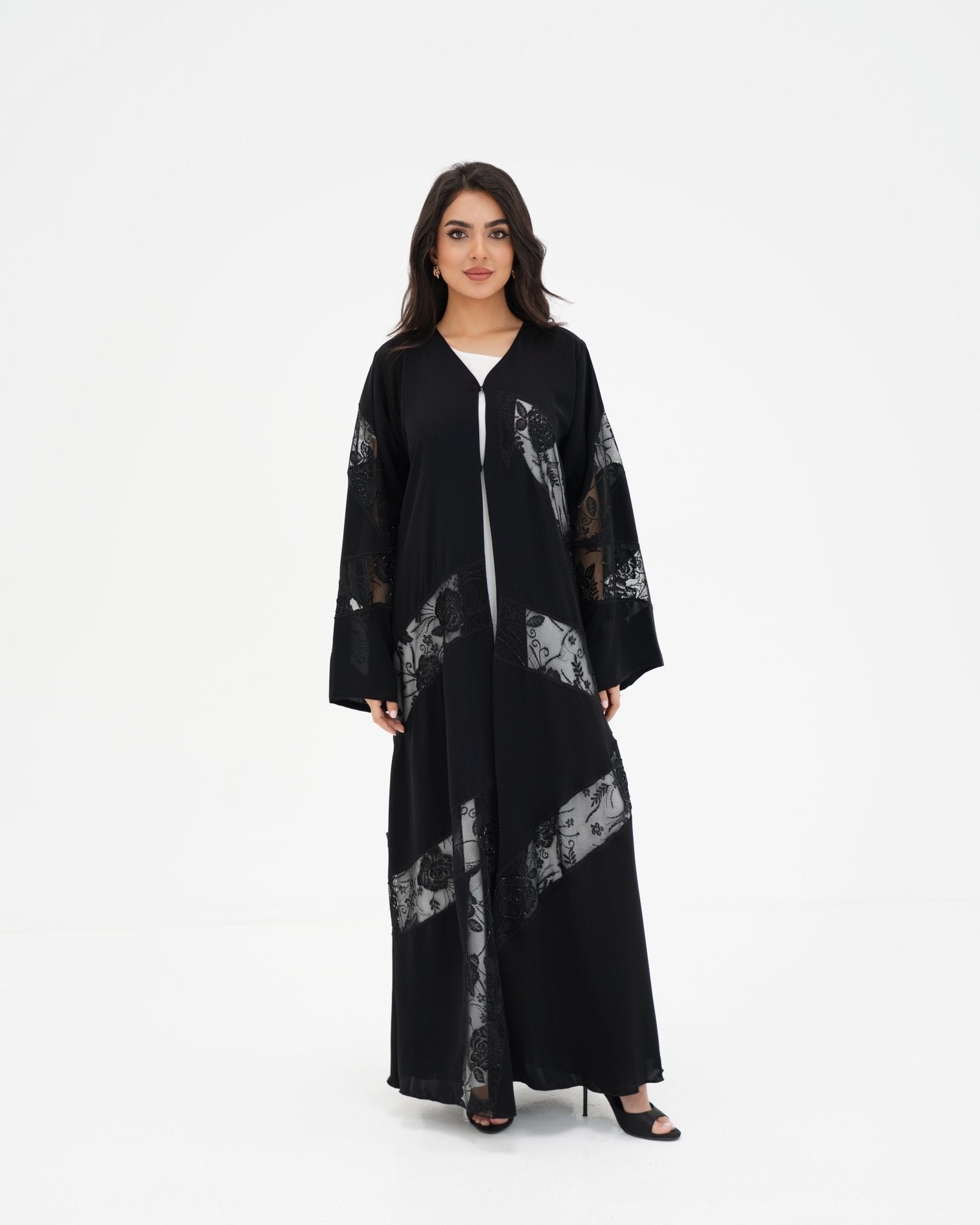 R 332 Black Beaded Abaya Abaya for Women UAE – Abaya – Rutba Fashion Abaya