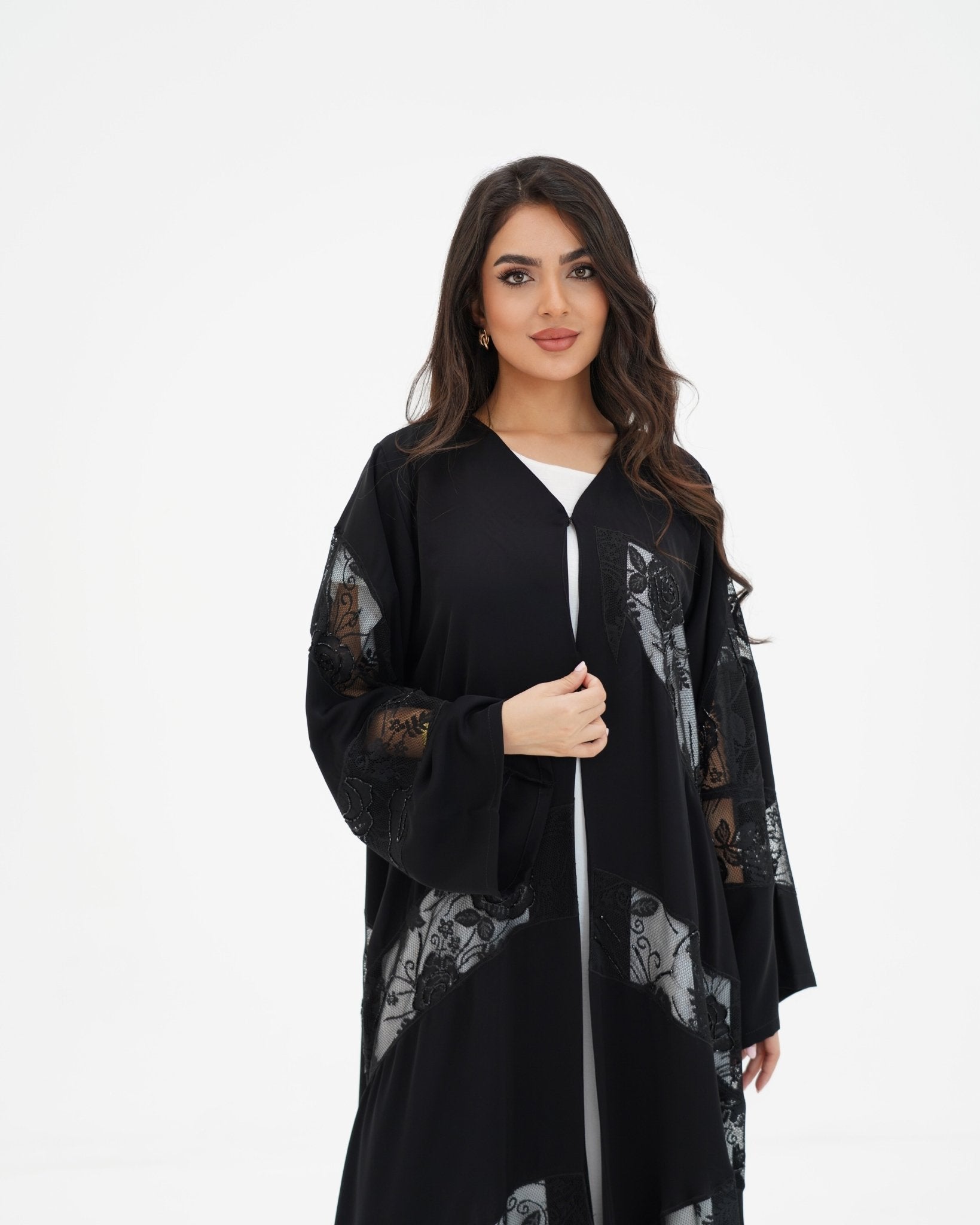 R 332 Black Beaded Abaya Abaya for Women UAE – Abaya – Rutba Fashion Abaya