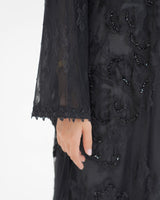 R 333 Black 3D LaserCut Floral Dantel Abaya Abaya for Women UAE – Abaya – Rutba Fashion Abaya