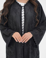 R 333 Black 3D LaserCut Floral Dantel Abaya Abaya for Women UAE – Abaya – Rutba Fashion Abaya